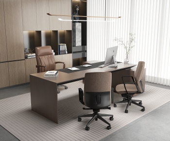 Modern Office Desk And Chair-ID:244610322