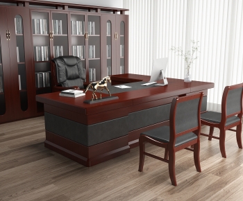 Modern Office Desk And Chair-ID:617477899