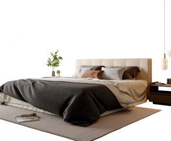 Modern Double Bed-ID:643985032