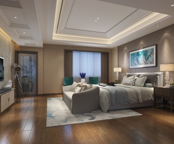 New Chinese Style Bedroom-ID:741030936