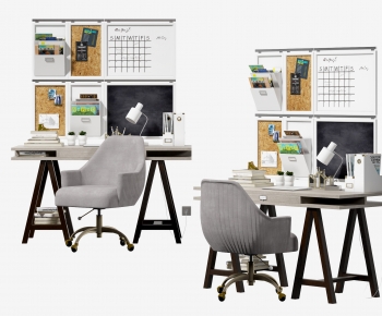 Modern Computer Desk And Chair-ID:741239078