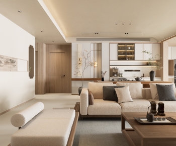 New Chinese Style A Living Room-ID:418660699