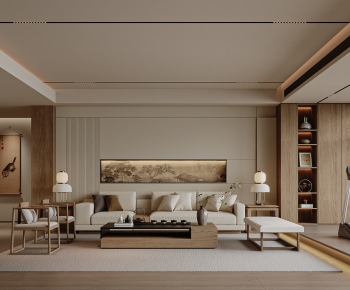 New Chinese Style A Living Room-ID:616413126