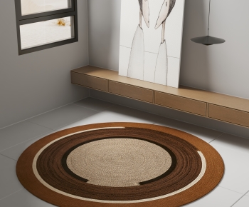 Wabi-sabi Style Circular Carpet-ID:810206894