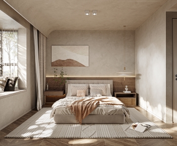 Wabi-sabi Style Bedroom-ID:939709908