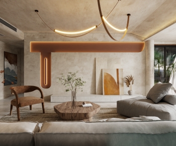 Wabi-sabi Style A Living Room-ID:615586045