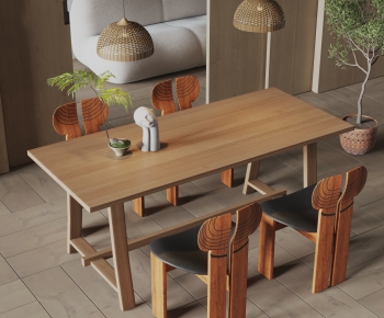 Wabi-sabi Style Dining Table And Chairs-ID:974765061