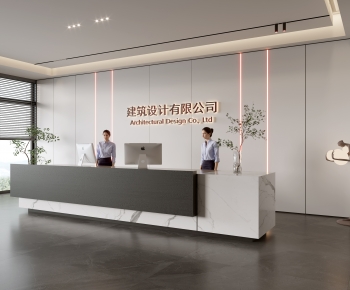 Modern Office Reception Desk-ID:145890763