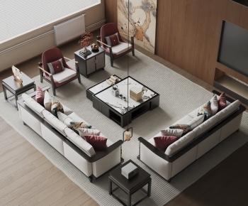 New Chinese Style Sofa Combination-ID:281049975