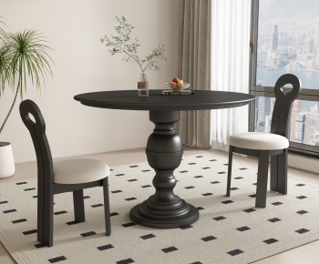 French Style Dining Table And Chairs-ID:205610042