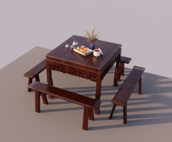 Chinese Style Dining Table And Chairs-ID:553181891