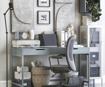 Modern Office Desk And Chair-ID:242966898