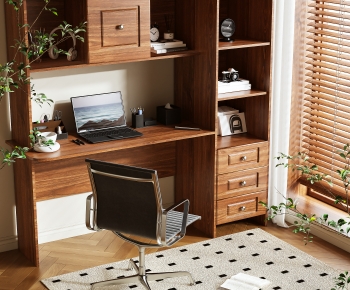 Modern Computer Desk And Chair-ID:956804046