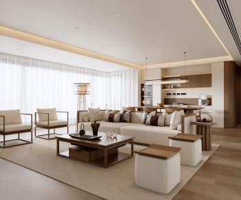 New Chinese Style A Living Room-ID:134996894