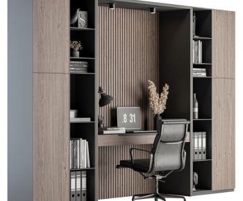 Modern Office Desk And Chair-ID:117963085