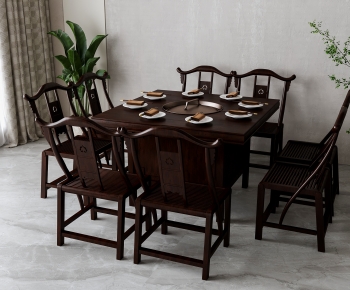 New Chinese Style Dining Table And Chairs-ID:585796121