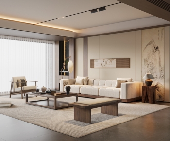 New Chinese Style A Living Room-ID:290529975