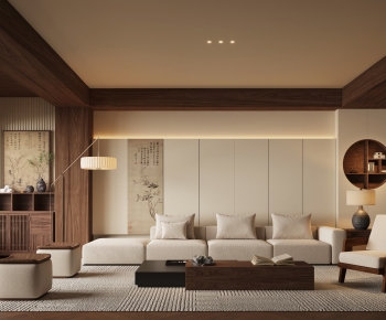 New Chinese Style A Living Room-ID:697948995