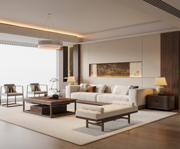 New Chinese Style A Living Room-ID:539413936