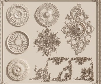 European Style Plaster Carved Top Plate-ID:665662059