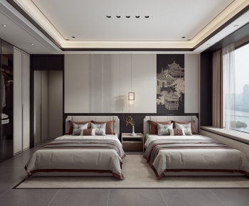 New Chinese Style Bedroom-ID:935017114