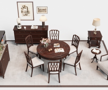 American Style Dining Table And Chairs-ID:626602894