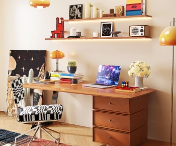 Modern Computer Desk And Chair-ID:311671977