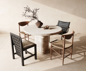 Wabi-sabi Style Dining Table And Chairs-ID:696125986