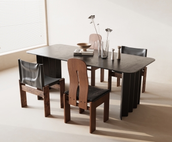 Wabi-sabi Style Dining Table And Chairs-ID:124422076