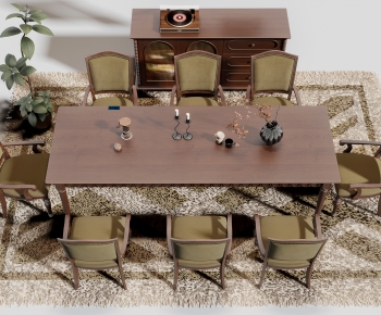 American Style Dining Table And Chairs-ID:781431919