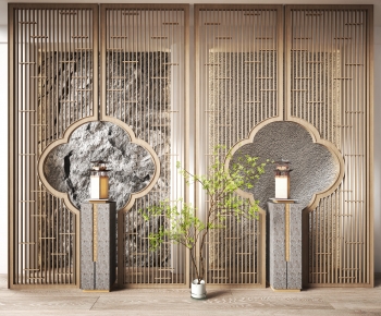 New Chinese Style Wooden Screen Partition-ID:723457107