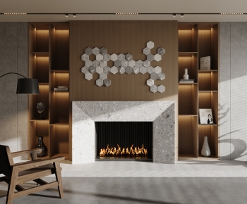 Modern Fireplace-ID:548751125