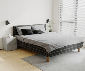 Modern Double Bed-ID:788378956