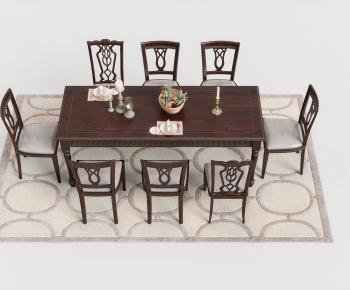 American Style Dining Table And Chairs-ID:886320117