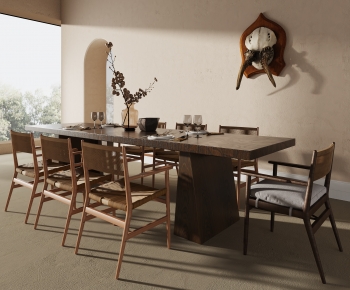 Wabi-sabi Style Dining Table And Chairs-ID:254275087