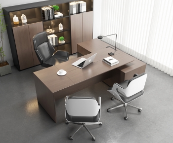 Modern Office Desk And Chair-ID:702591904