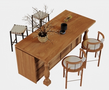 New Chinese Style Dining Table And Chairs-ID:665123942