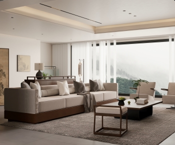 New Chinese Style A Living Room-ID:550345906