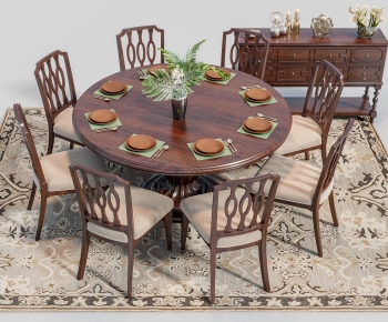 American Style Dining Table And Chairs-ID:770622019