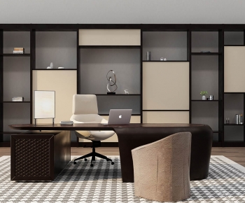 Modern Office Desk And Chair-ID:274447923