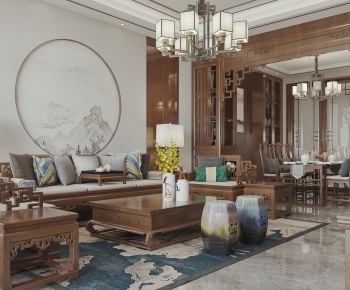 New Chinese Style A Living Room-ID:236205102