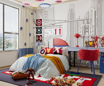 Modern Boy's Room And Son's Room-ID:743858875