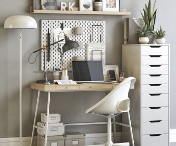 Modern Computer Desk And Chair-ID:973119027