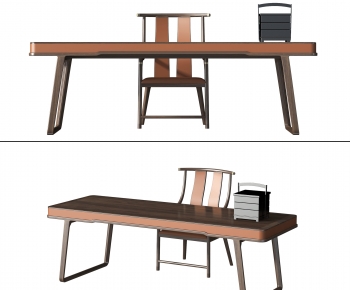 New Chinese Style Computer Desk And Chair-ID:822019671