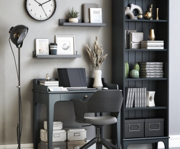 Modern Computer Desk And Chair-ID:443300016