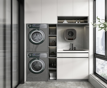 Modern Balcony Laundry Room-ID:326082947