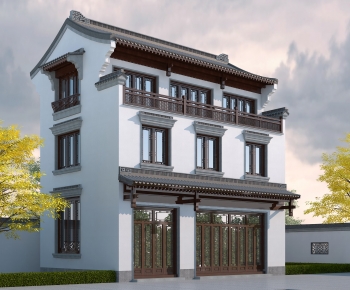 Chinese Style Appearance Of Commercial Building-ID:814976933