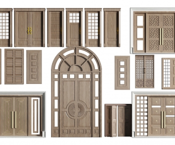 American Style Solid Wood Door-ID:589371928