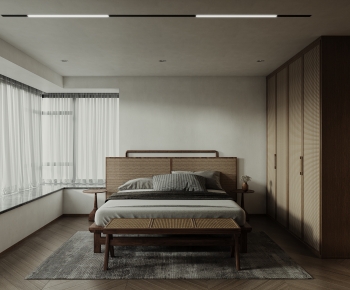 Wabi-sabi Style Bedroom-ID:771550893