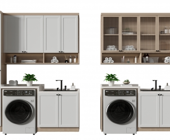 Nordic Style Laundry Cabinet-ID:137638096